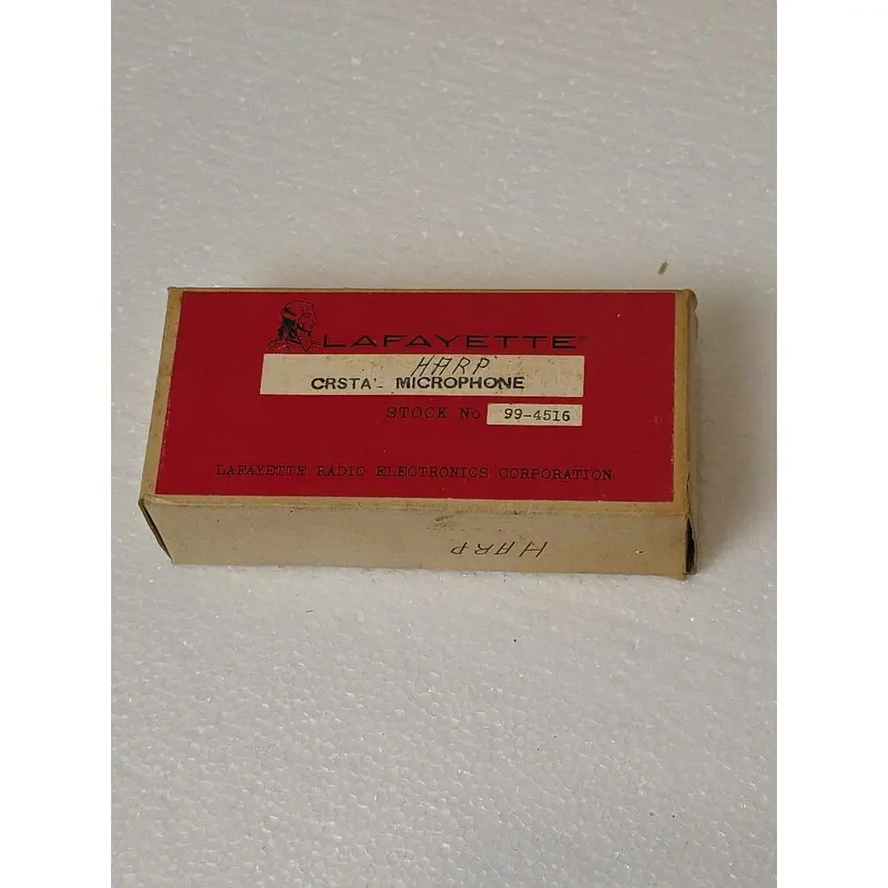 LAFAYETTE CRYSTAL MICROPHONE FOR HARMONICA. VINTAGE NEVER USED. ORIGINAL BOX
